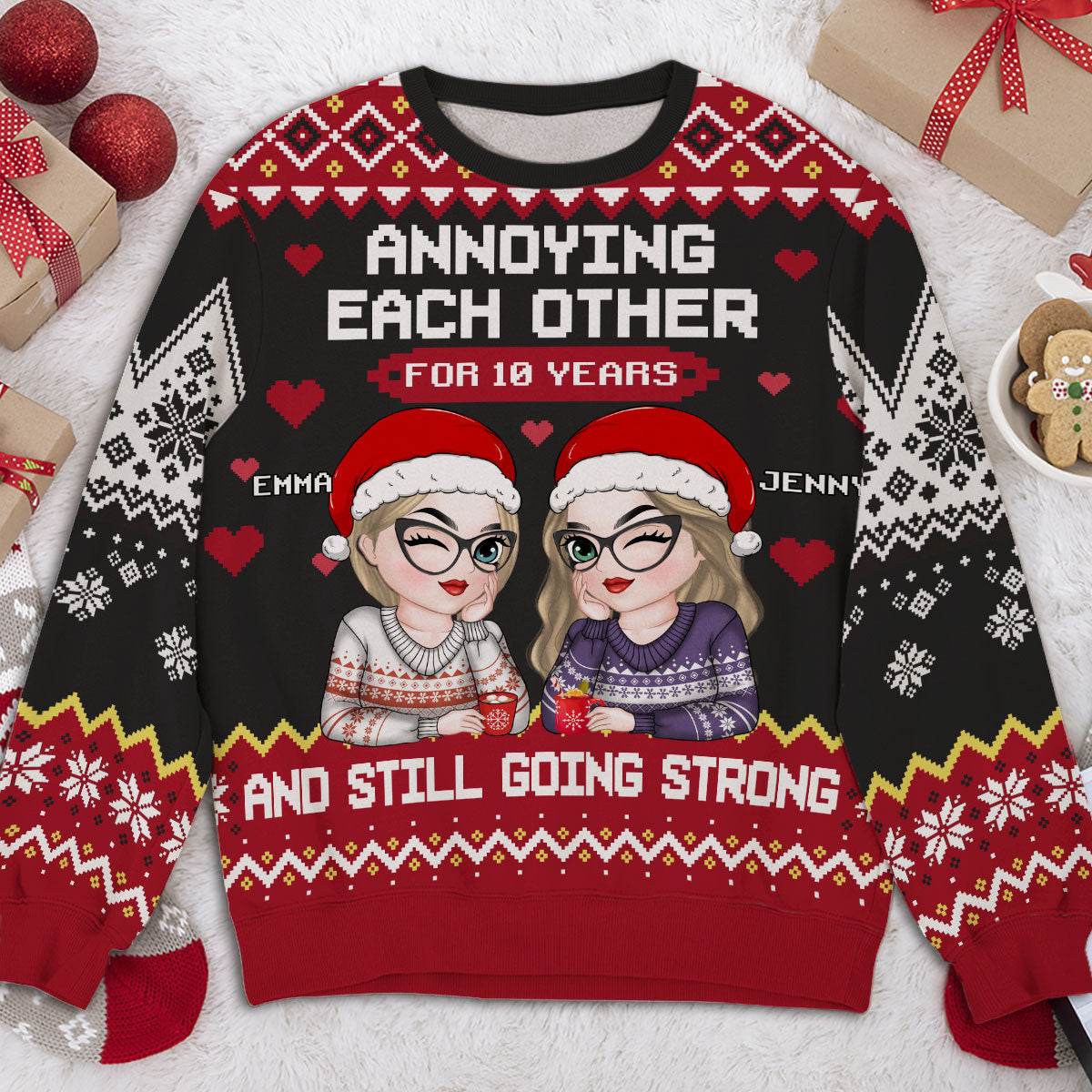 Besties Annoying Each Other - Personalized Custom All-Over-Print Sweatshirt