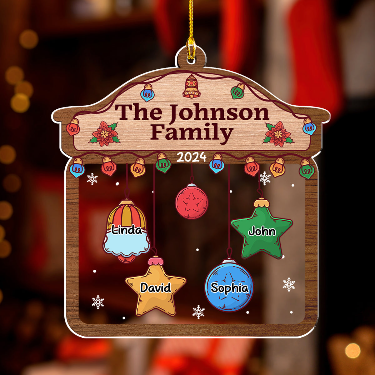 Christmas Family House - Personalized Custom Acrylic Ornament