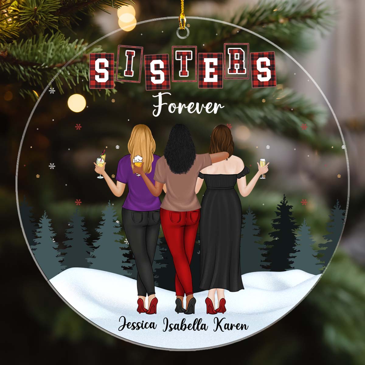 Forever Besties - Personalized Custom Acrylic Ornament