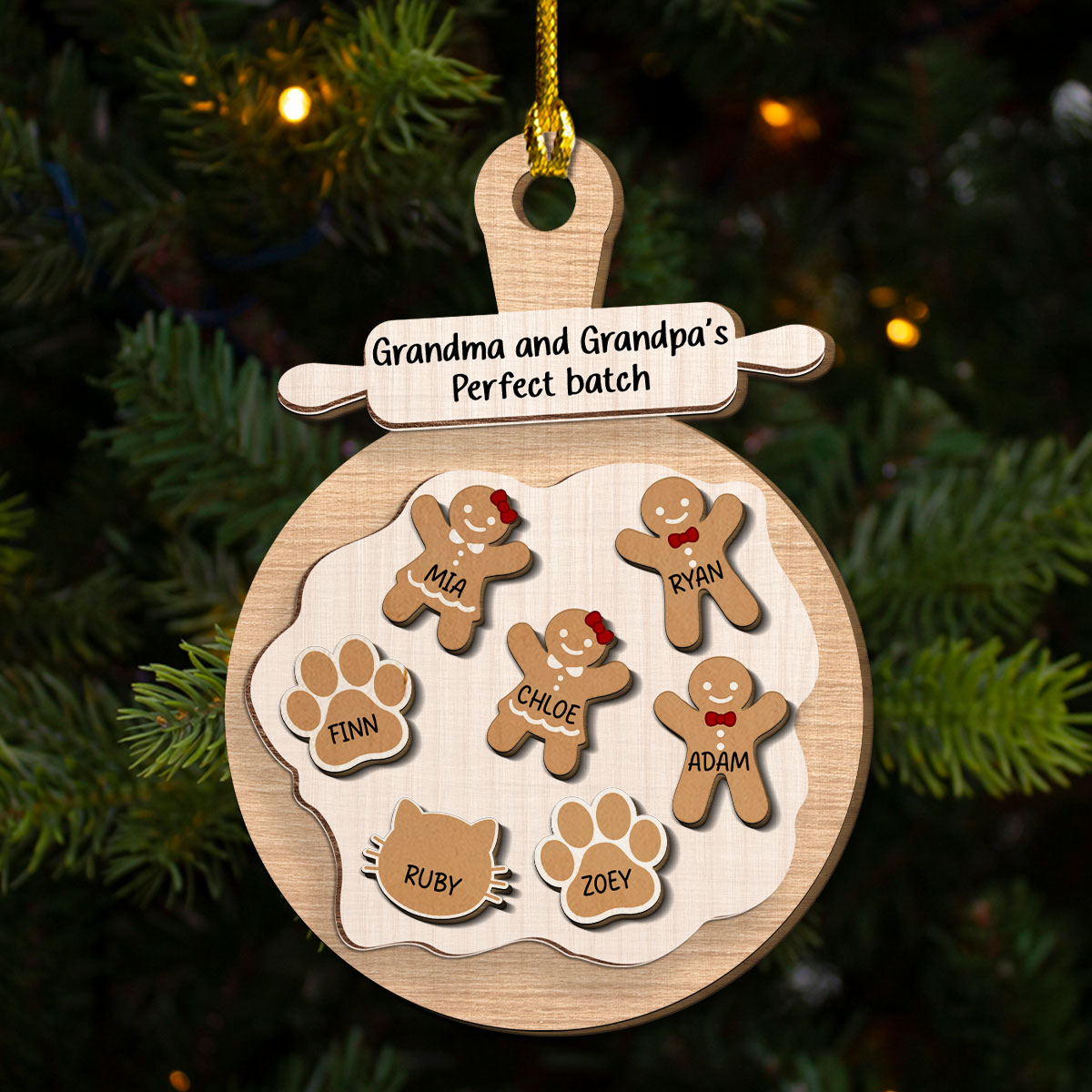 Perfect Batch Of Nana And Papa - Personalized Custom Freeshape 2-Layered Wood Ornament