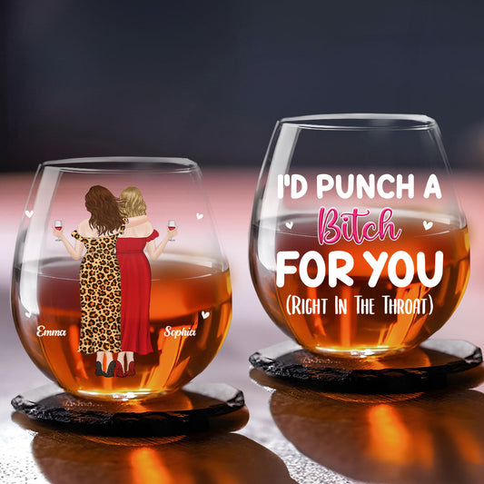 Right In The Throat - Personalized Custom Wine Glass