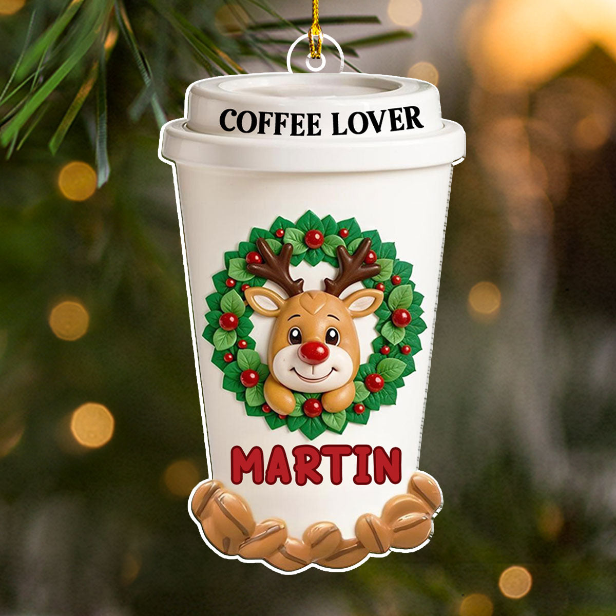 Coffee Lover Christmas - Personalized Custom Acrylic Ornament