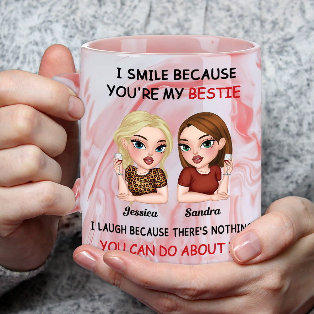 Laugh Together - Personalized Custom Pink Marble Mug