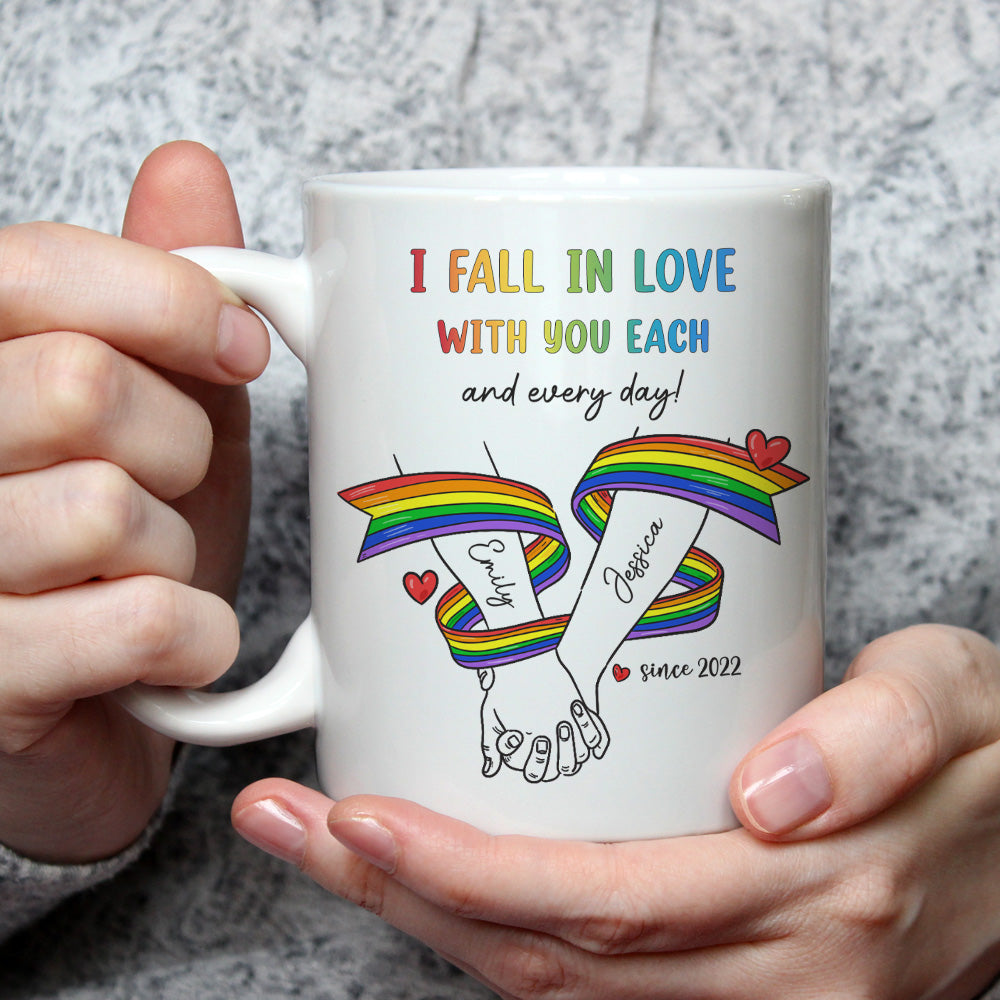 Love Grows Stronger Each Day - Personalized Custom Coffee Mug