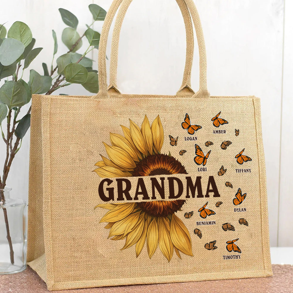Love Being Called Grandma - Personalized Custom Jute Tote Bag