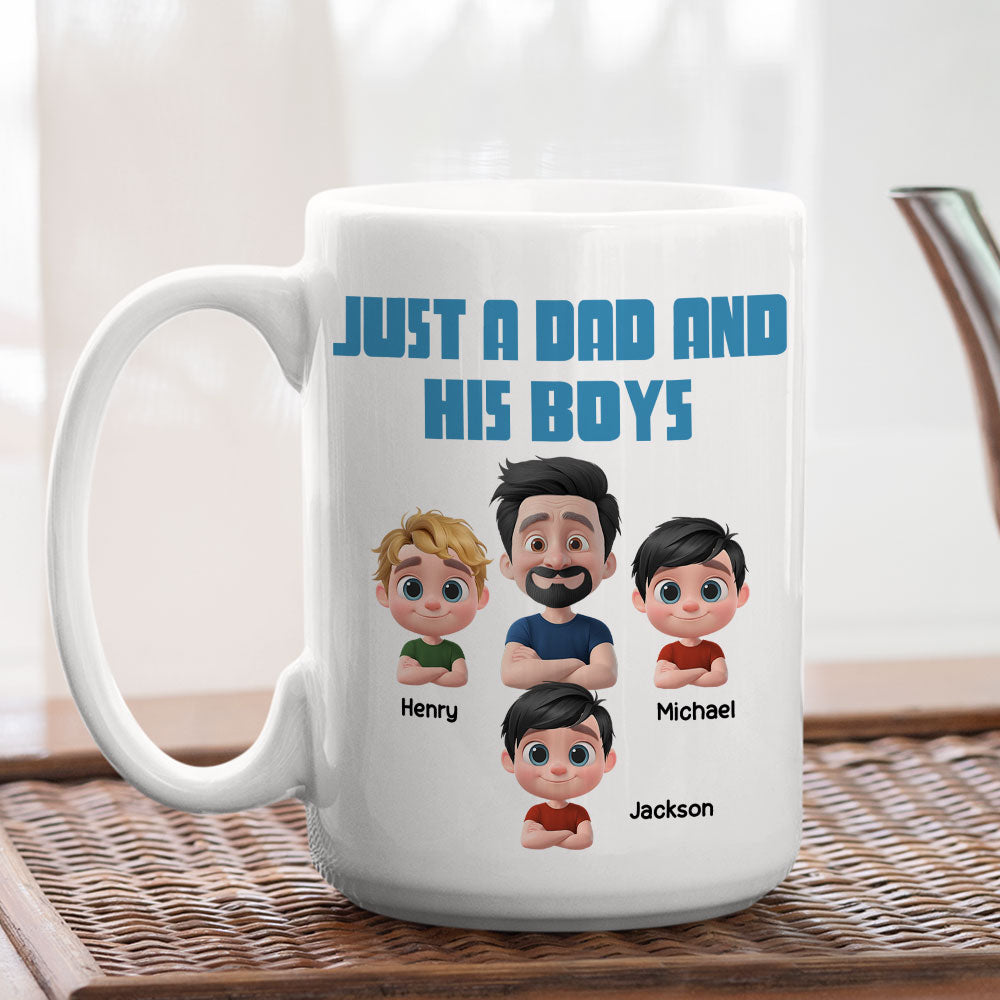 Daddy And His Children - Personalized Custom Coffee Mug