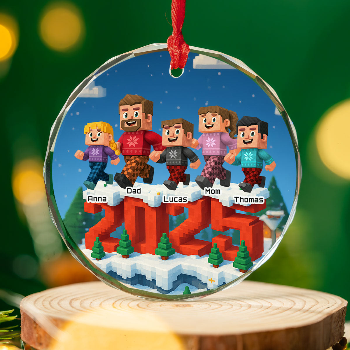 Us In This Year - Personalized Custom 3D Effect Glass Ornament