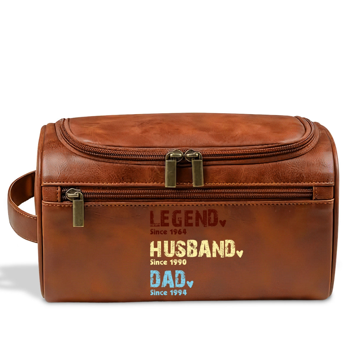 Legend Husband Dad Grandpa - Personalized Custom Leather Toiletry Bag