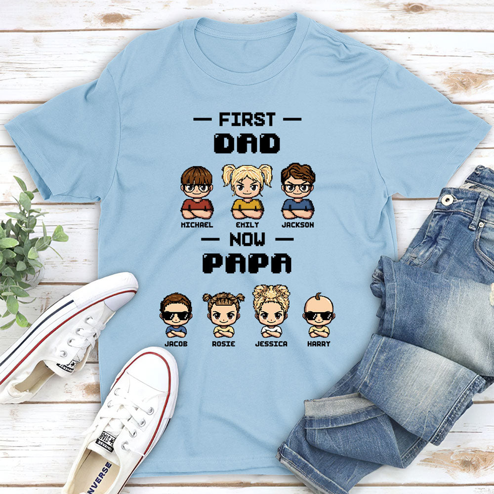 First Dad Now Papa Cartoon - Personalized Custom Shirt