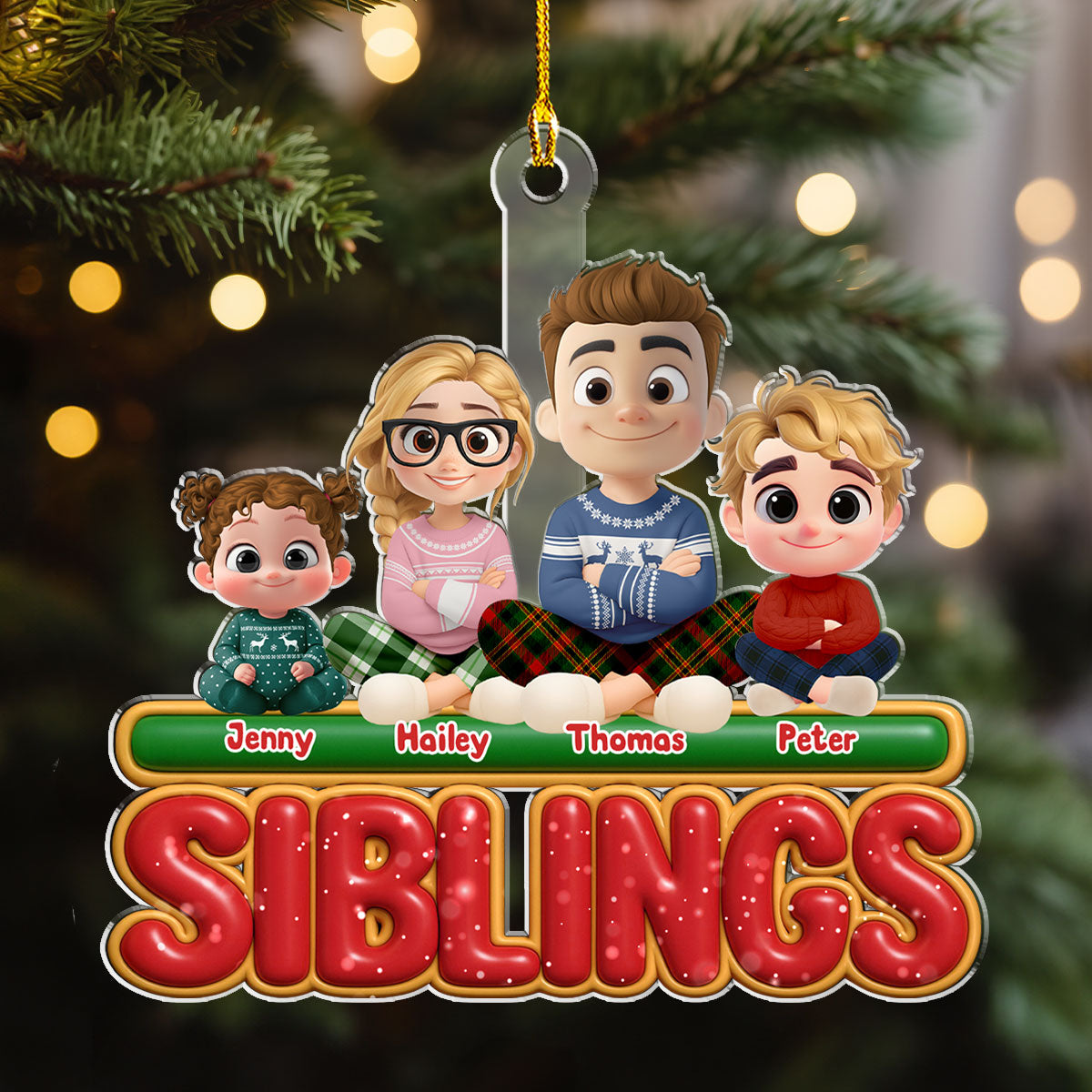 My Siblings Is Here - Personalized Custom Acrylic Ornament