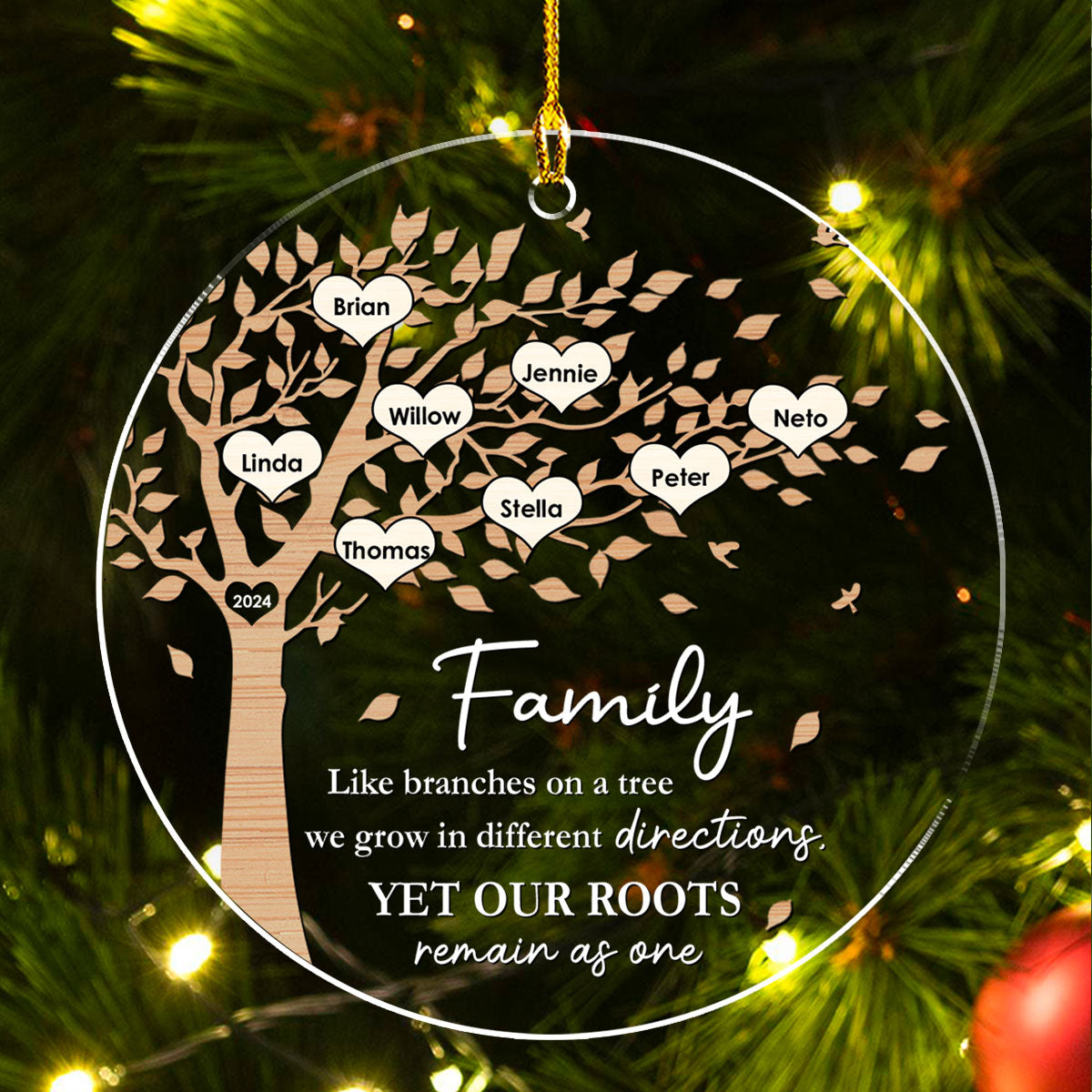 Our Roots Remain As One - Personalized Custom Acrylic Ornament