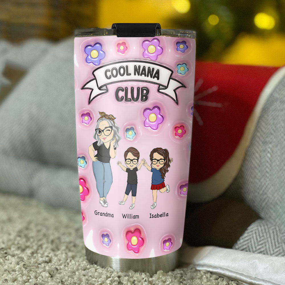 Cool Grandma Club - Personalized Custom 3D Inflated Effect Tumbler