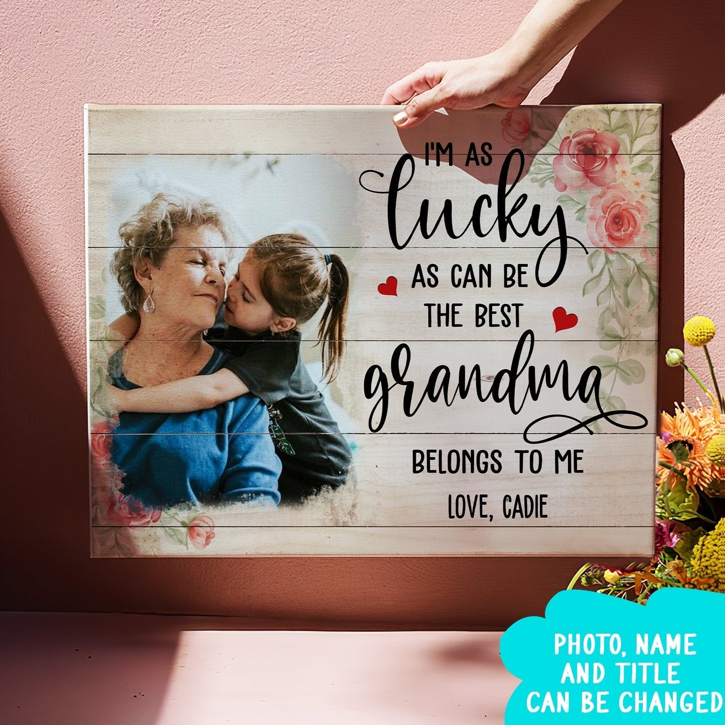 The Best Grandma - Personalized Custom Photo Canvas