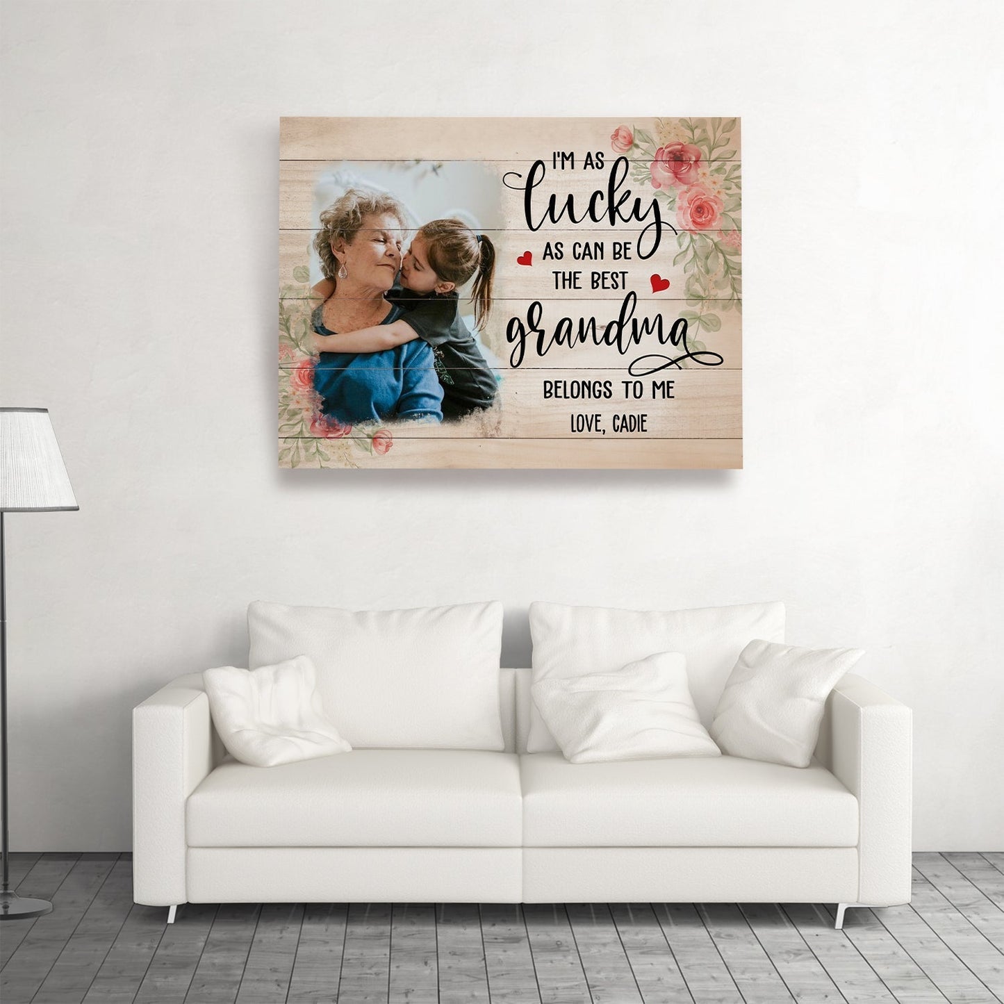 The Best Grandma - Personalized Custom Photo Canvas