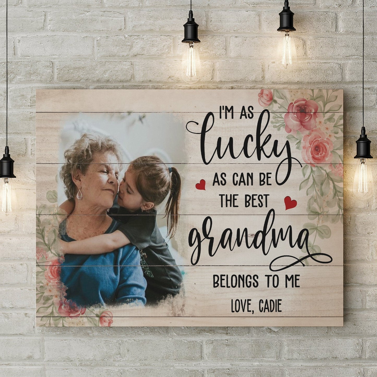 The Best Grandma - Personalized Custom Photo Canvas