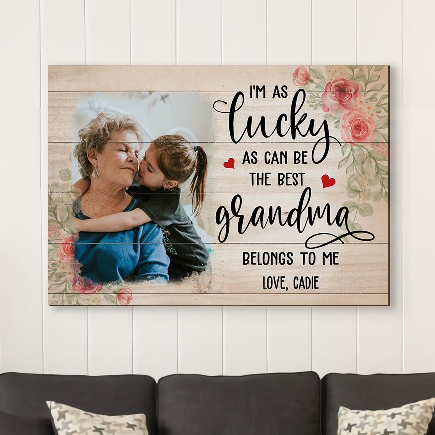 The Best Grandma - Personalized Custom Photo Canvas