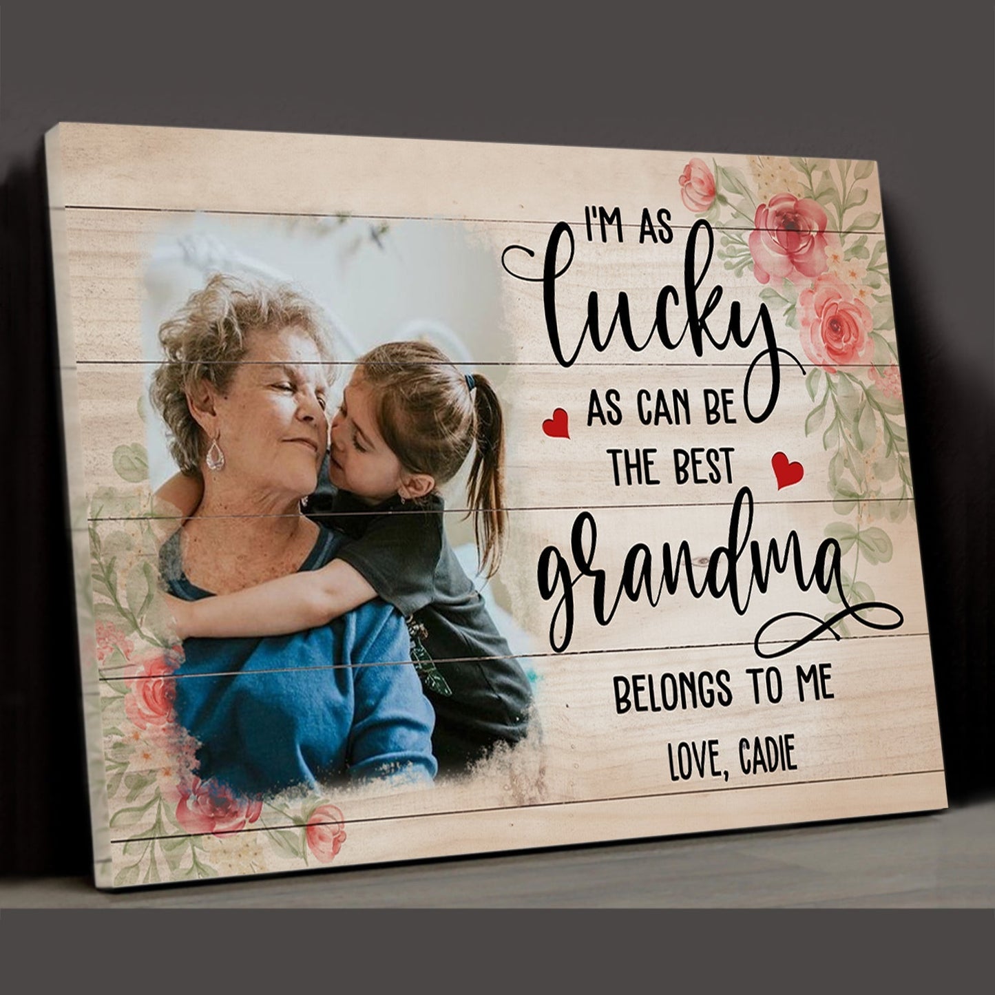 The Best Grandma - Personalized Custom Photo Canvas