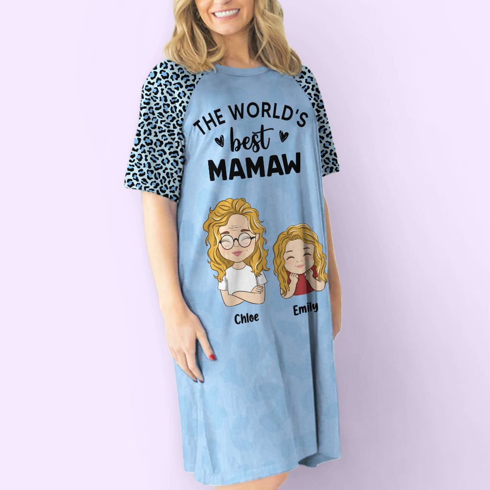 The World's Best Grandma - Personalized Custom 3/4 Sleeve Dress