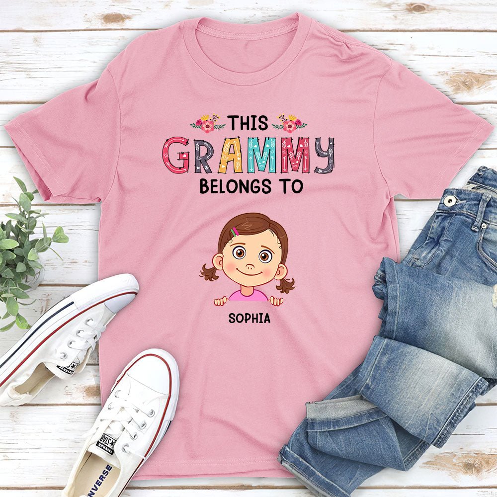 This Grandma Belongs To 2 - Personalized Custom Unisex T-shirt