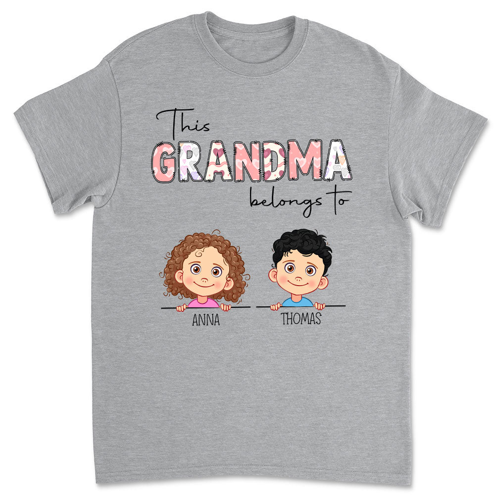 This Grandma Belongs To - Personalized Custom Unisex T-shirt