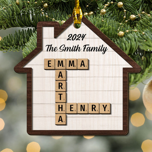Happy Family - Personalized Custom Freeshape 2-Layered Wood Ornament