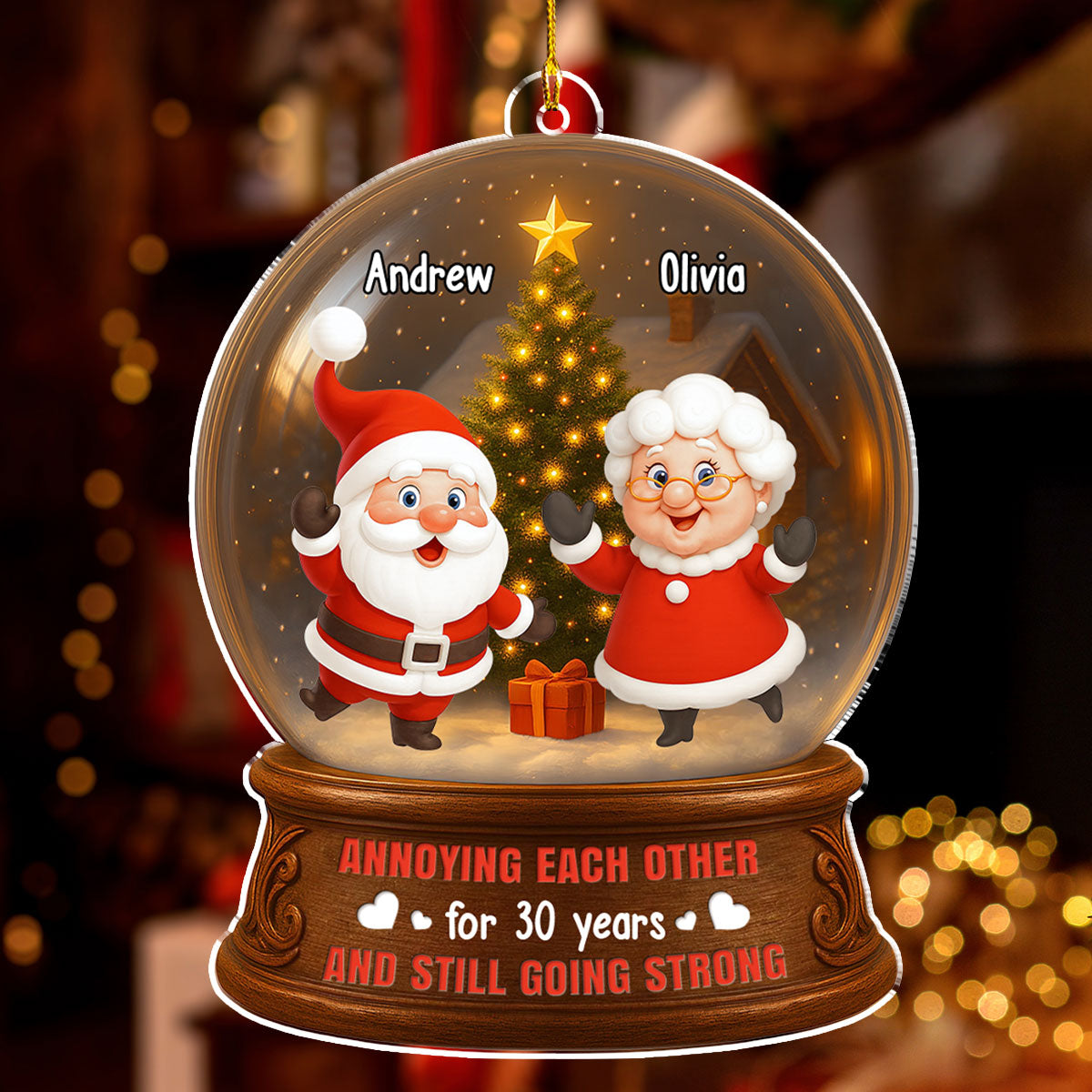Christmas Is Coming To Town - Personalized Custom 3D Effect Acrylic Ornament