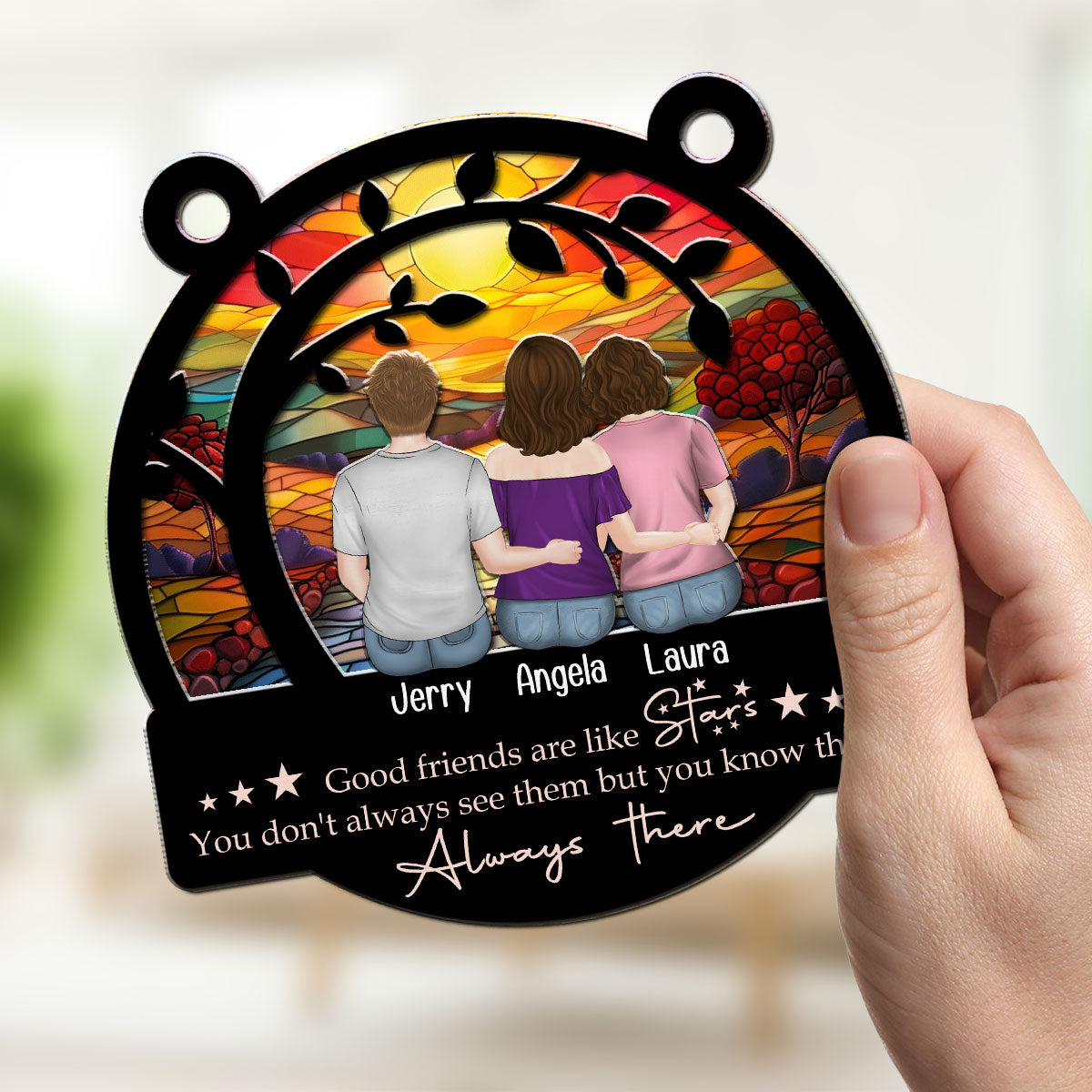 Good Friends - Personalized Custom Suncatcher