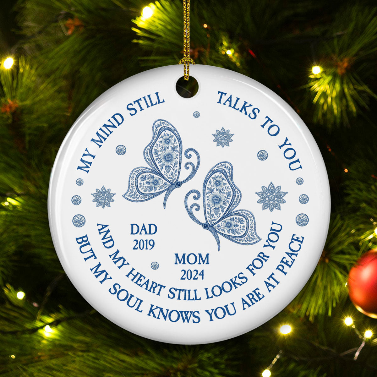 But My Soul Knows You Are At Peace Toile De Jouy - Personalized Custom Ceramic Ornament