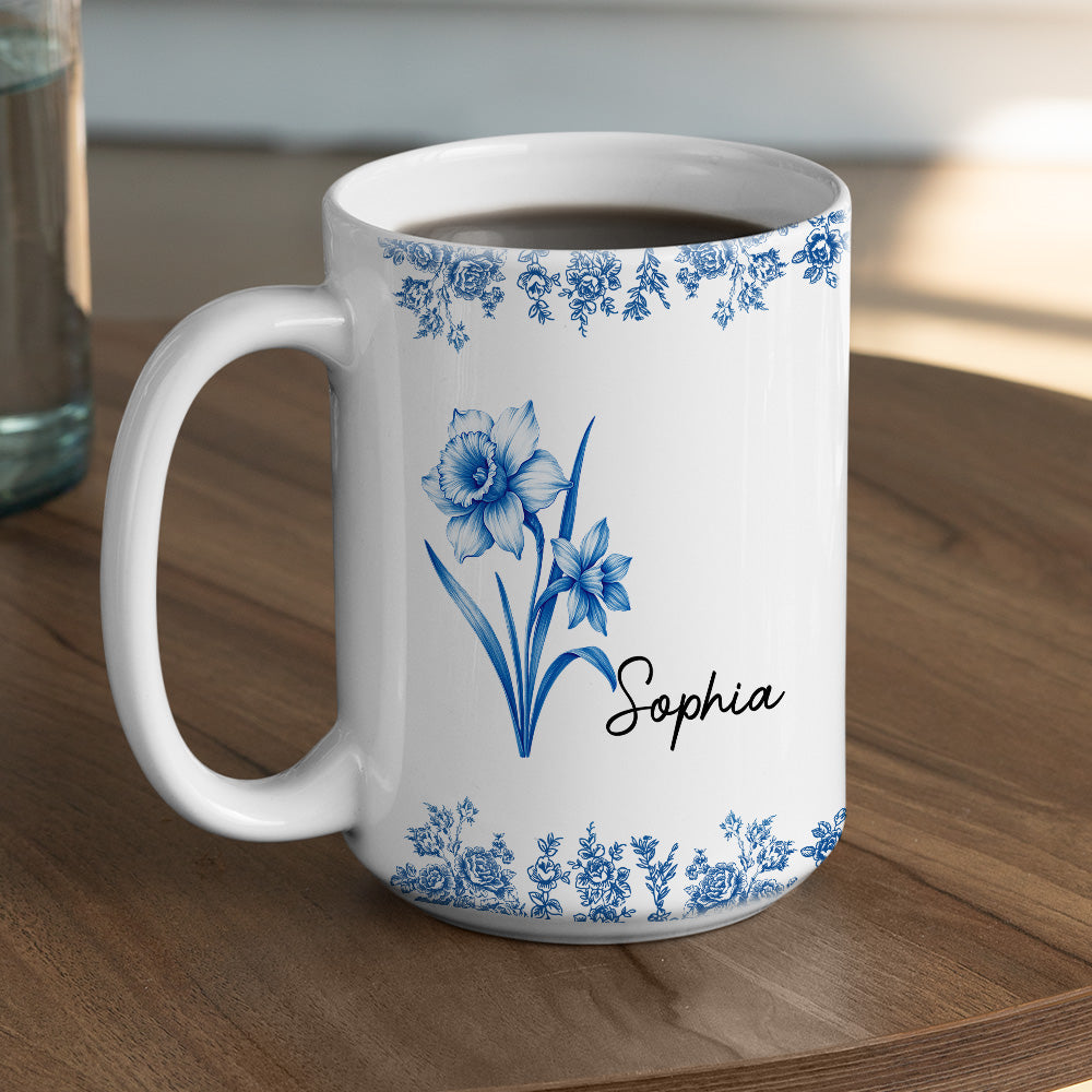 Friends Are Flowers That Never Fade Toile - Personalized Custom Coffee Mug