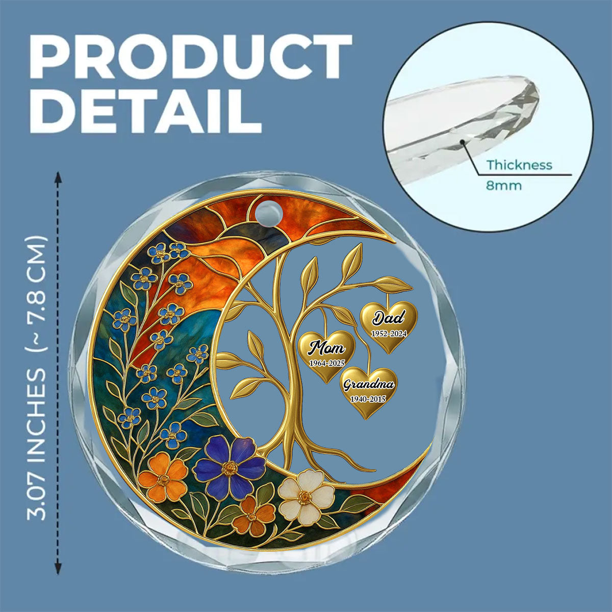 Miss You Everyday - Personalized Custom Glass Ornament