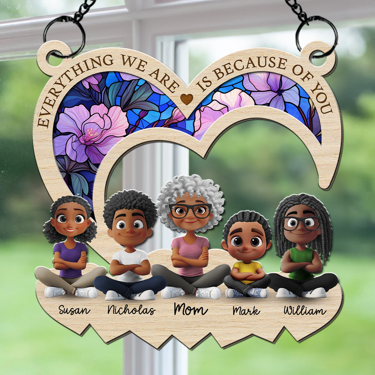 Mom You Raised Me With Love - Personalized Custom Suncatcher