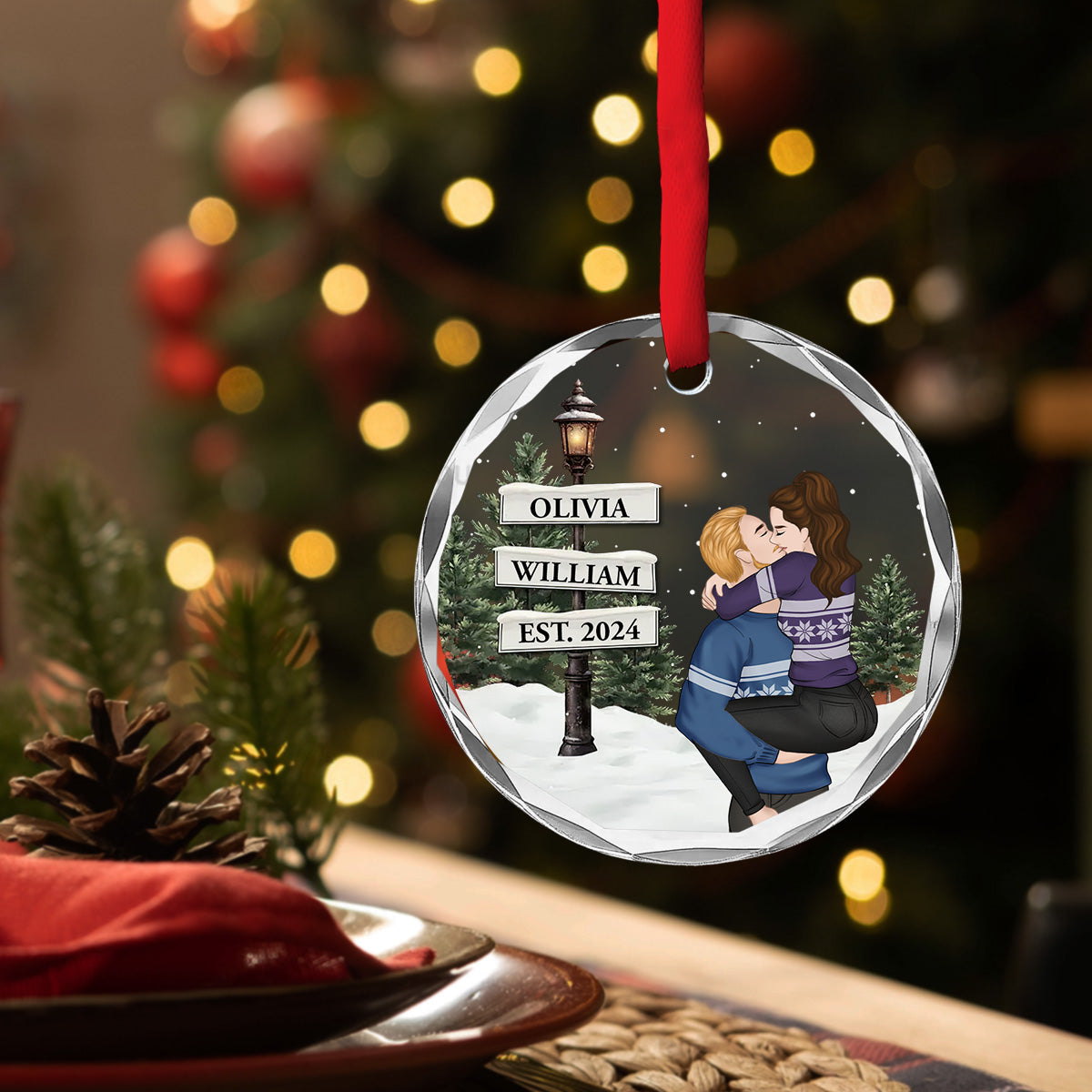 You And Me Together - Personalized Custom Glass Ornament