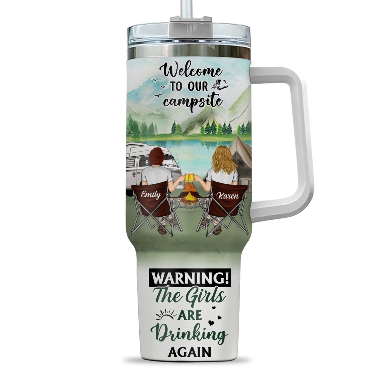 Welcome To Our Campsite - Personalized Custom 40 Oz Tumbler