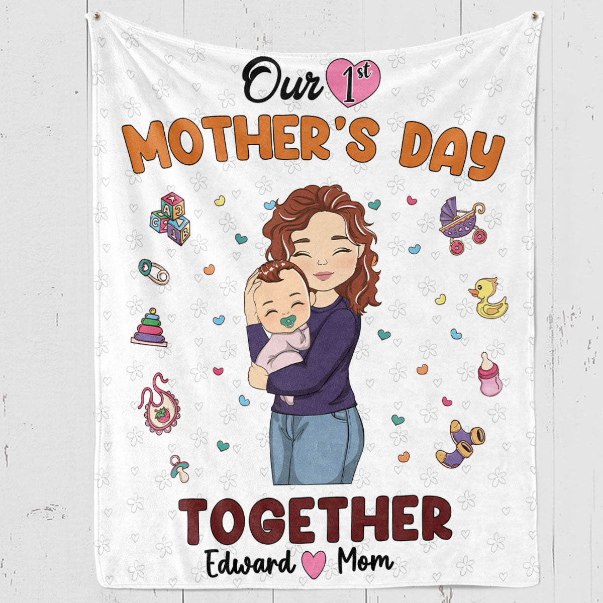 First Mother Day - Personalized Custom Fleece Blanket