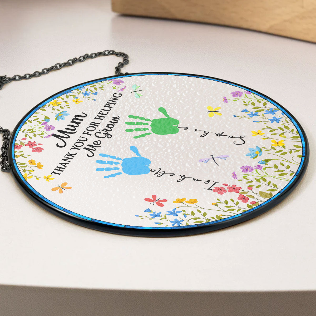 Helping Us Grow - Personalized Custom Window Hanging Suncatcher