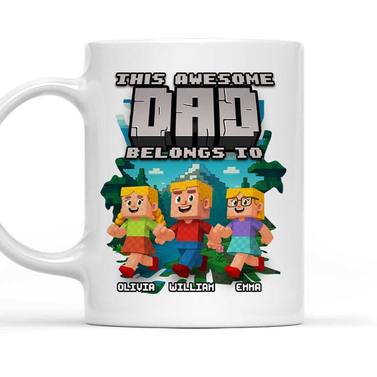 This Awesome Dad Belongs To Me - Personalized Custom Coffee Mug