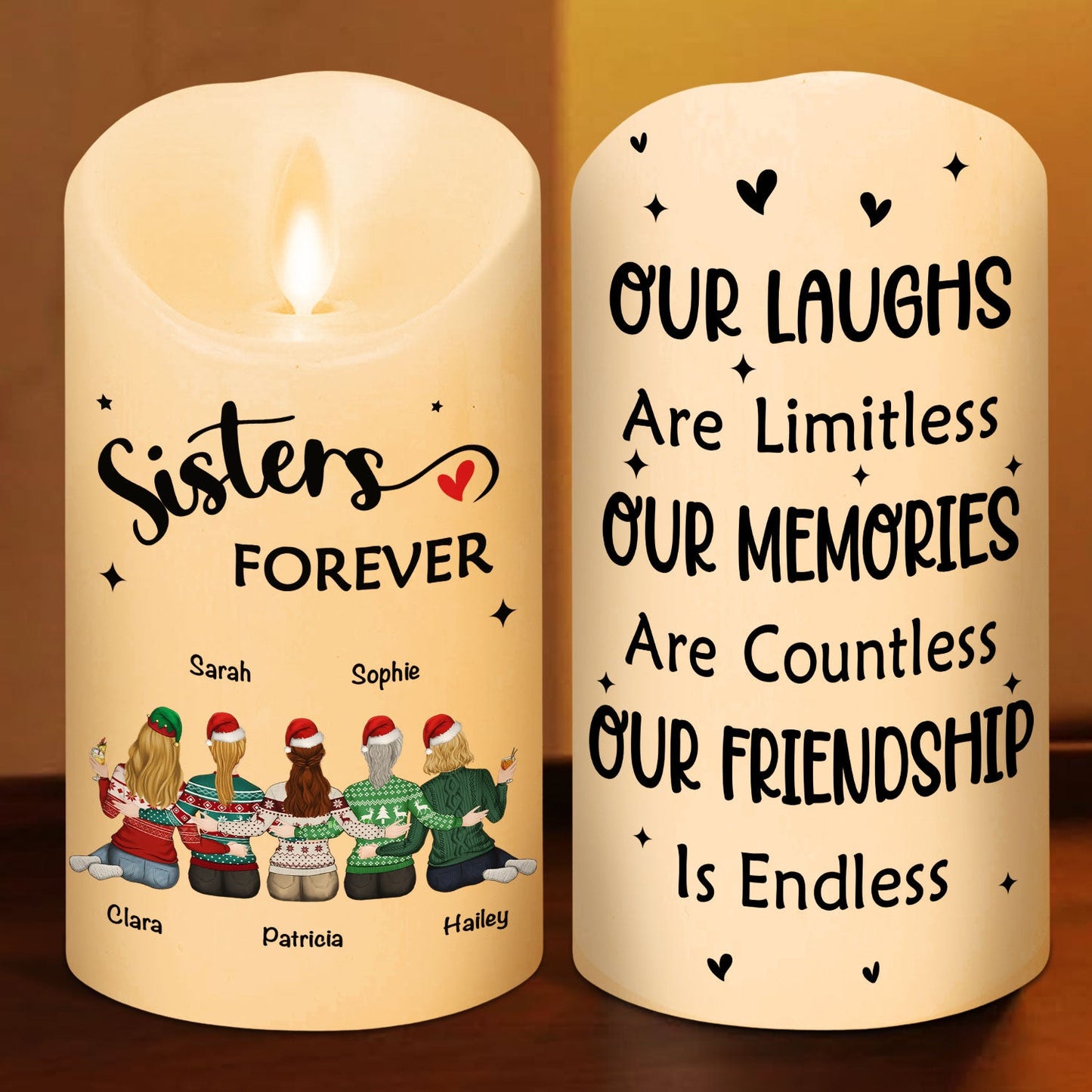 Our Friendship Is Endless - Personalized Custom LED Candle