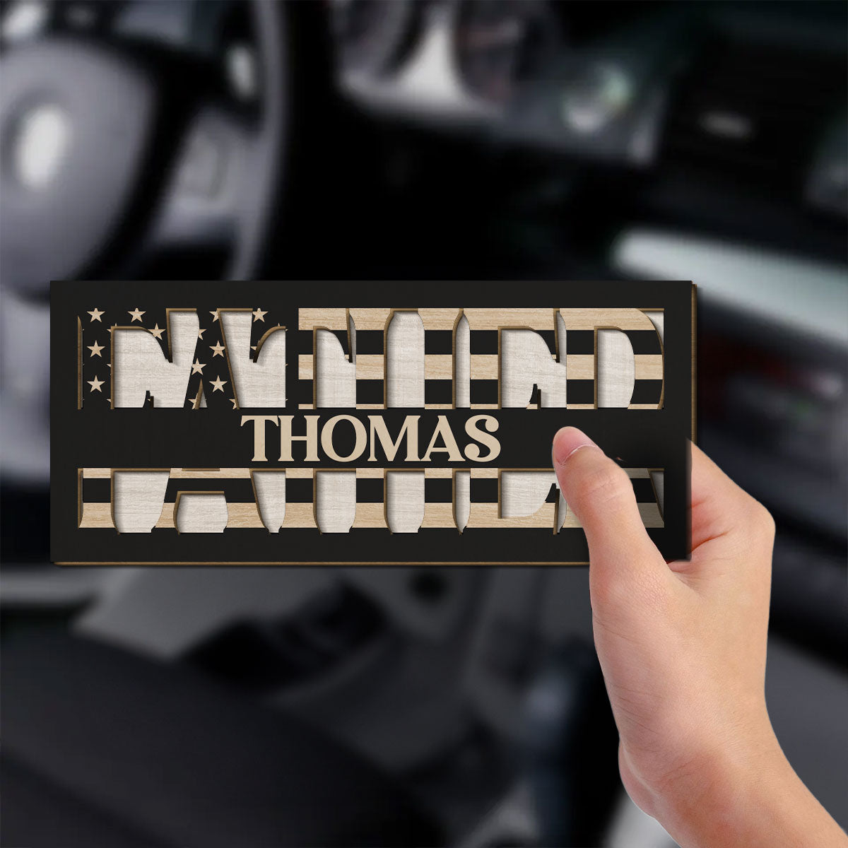 Family Love Dad - Personalized Custom Car Visor Clip