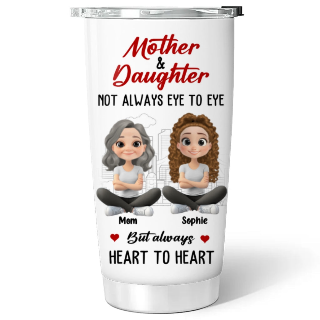 Mother And Daughter Always Connected - Personalized Custom Tumbler