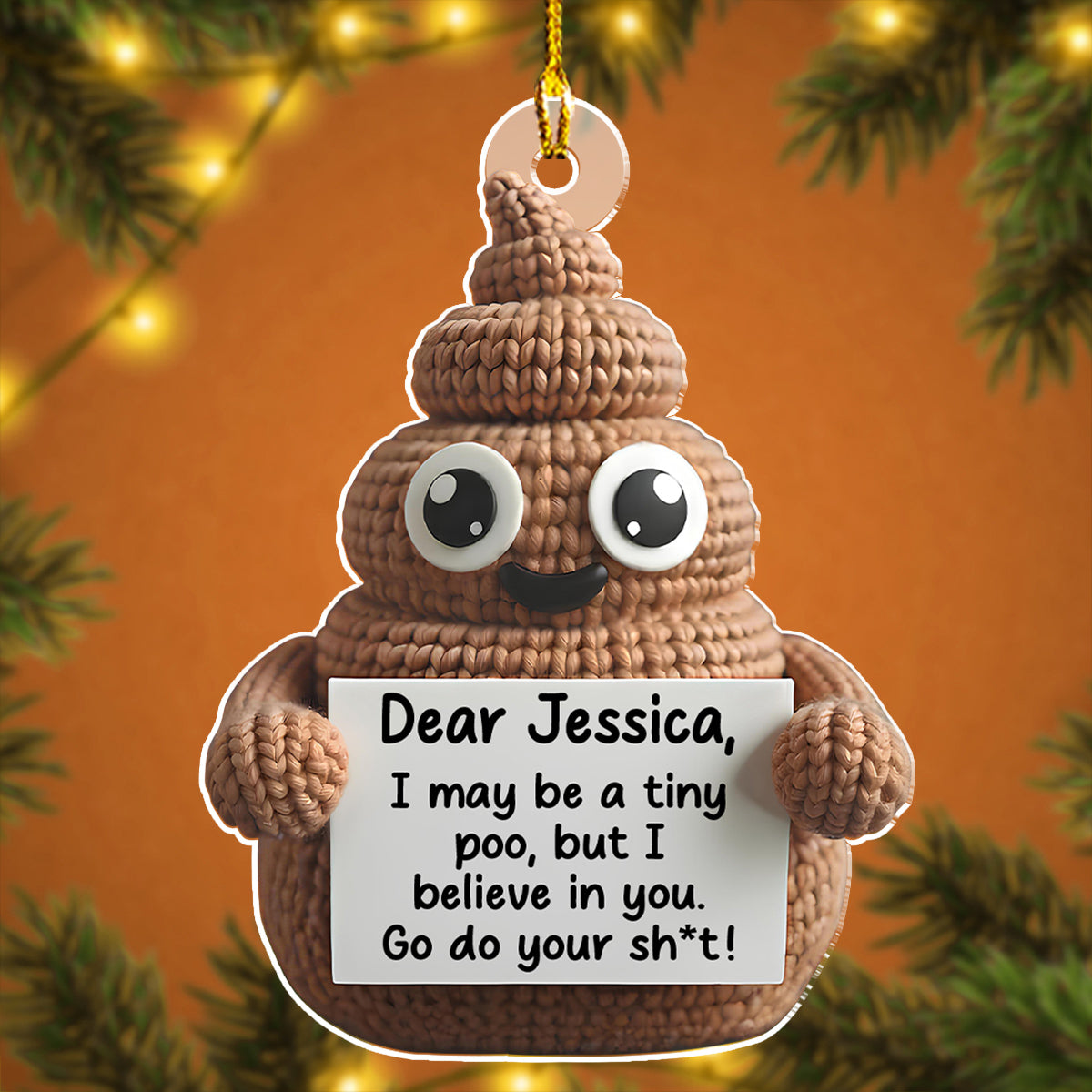 Positive Poo - Personalized Custom Acrylic Ornament