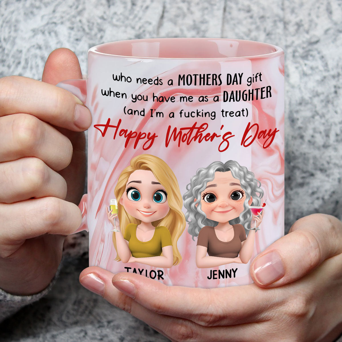 Flawless Child Zero Receipt Needed - Personalized Custom Pink Marble Mug