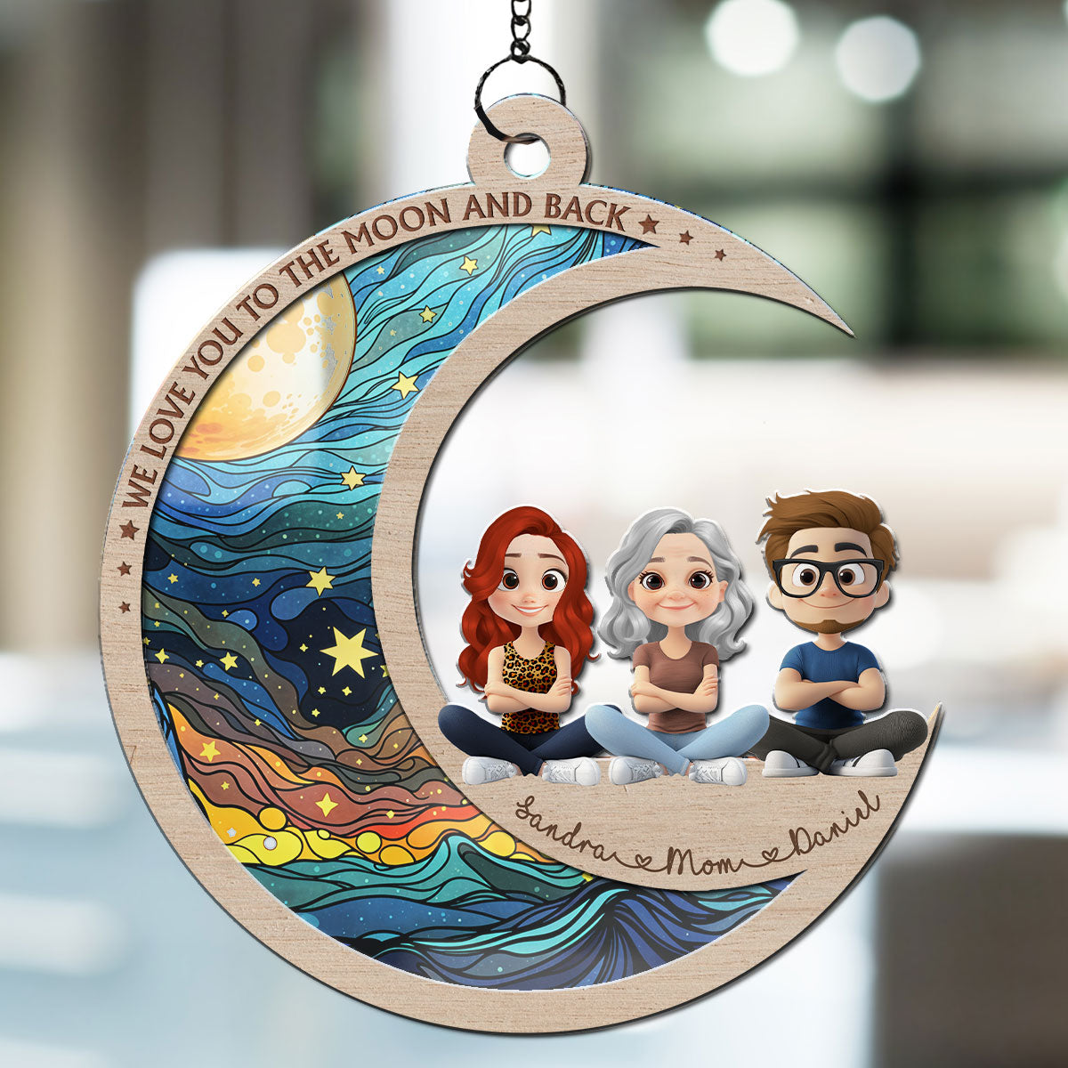 My World Begins With Mom - Personalized Custom Suncatcher