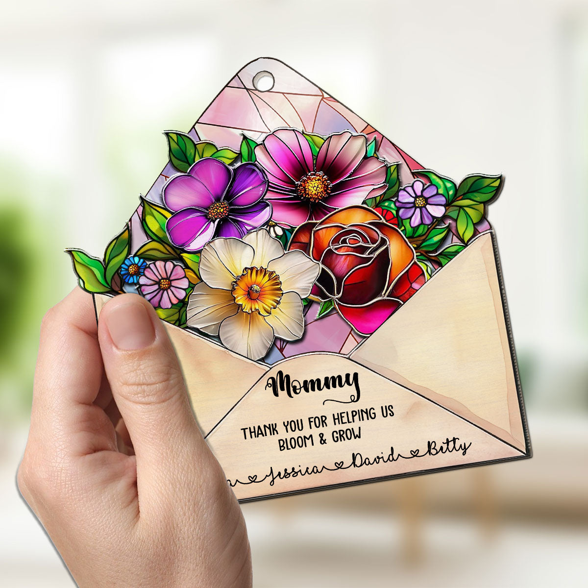 Envelope For Best Mom - Personalized Custom Suncatcher