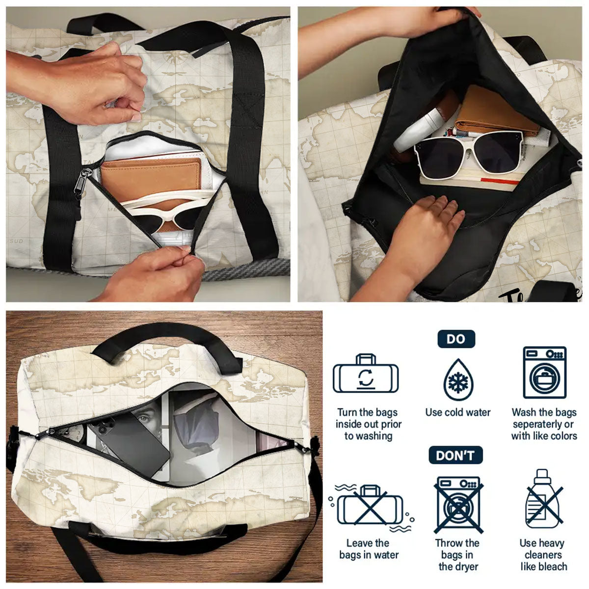 Travel Is My Therapy - Personalized Custom Duffle Bag