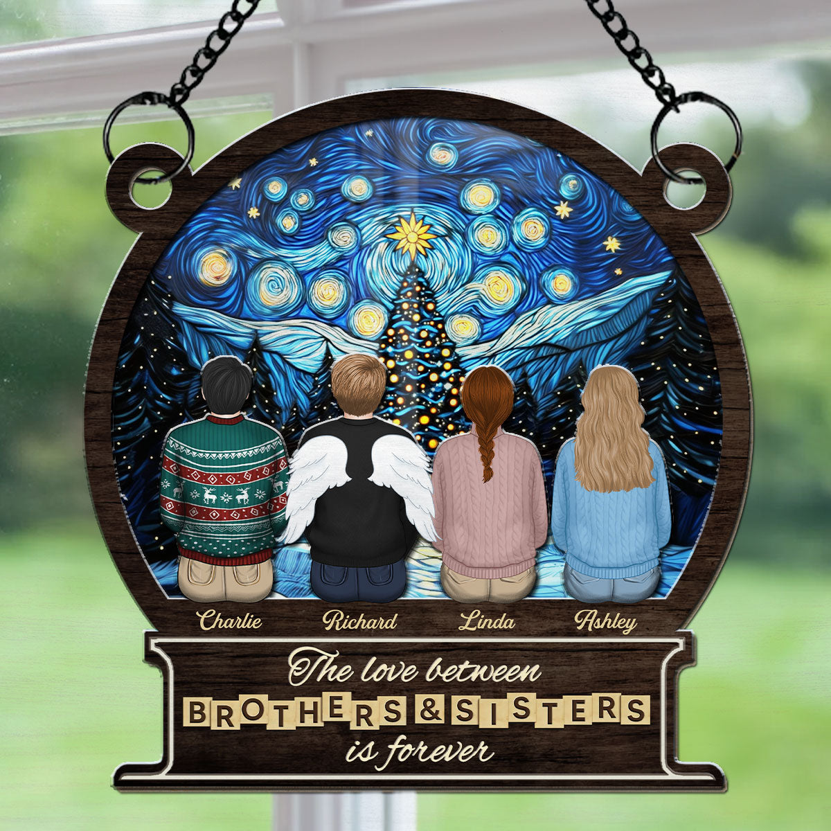 Brother And Sister Forever - Personalized Custom Suncatcher