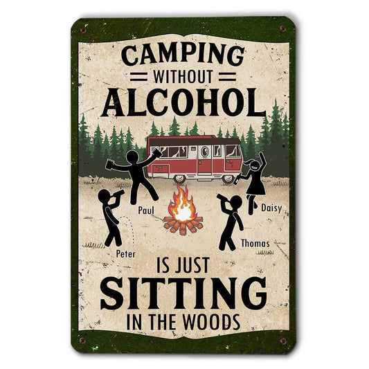 Wilderness Is Better With Whiskey - Personalized Custom Metal Sign