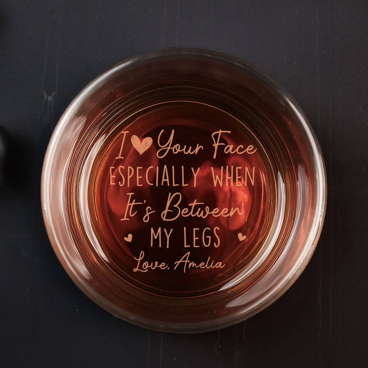 I Love Your Face - Personalized Custom Engraved Whiskey Glass