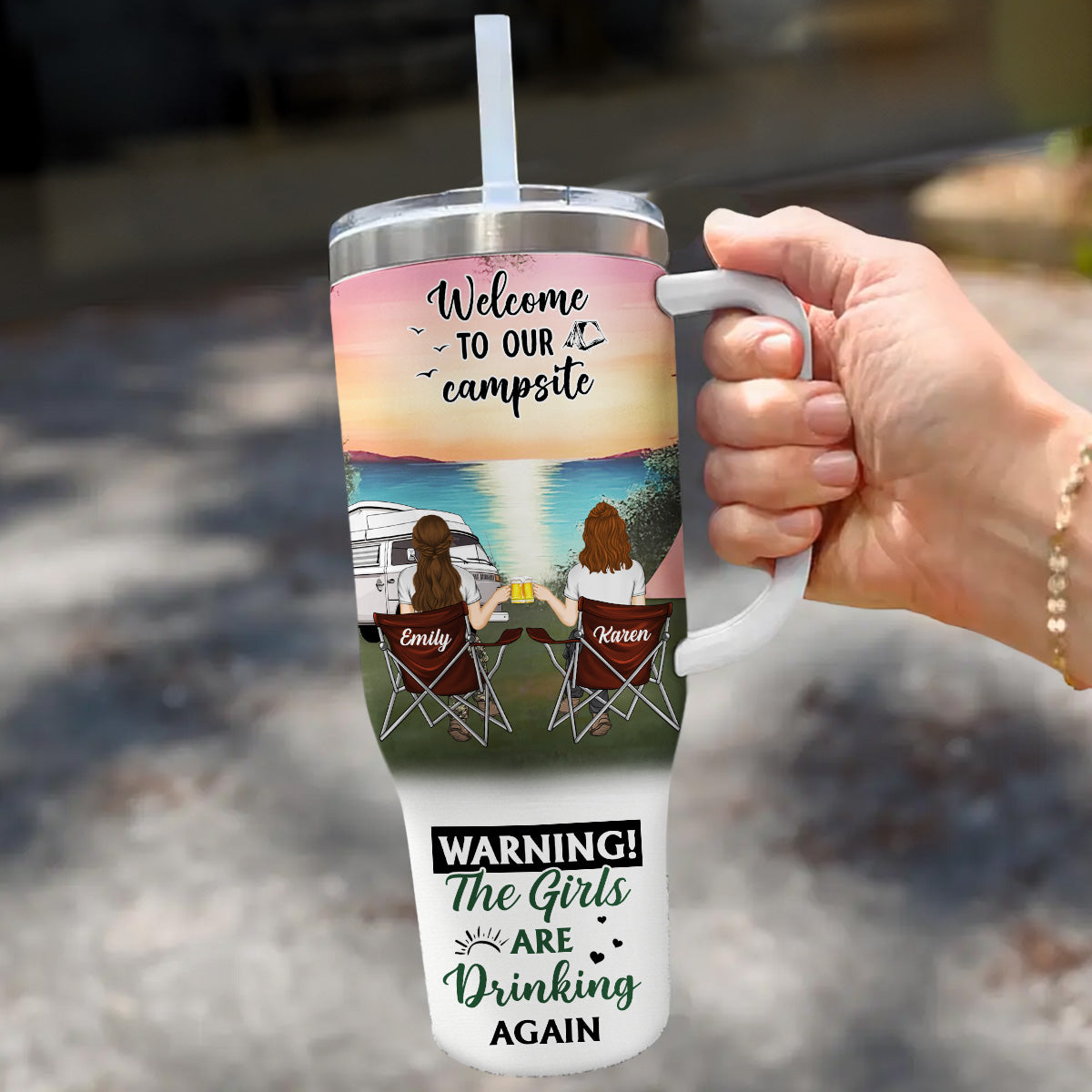 Welcome To Our Campsite - Personalized Custom 40 Oz Tumbler