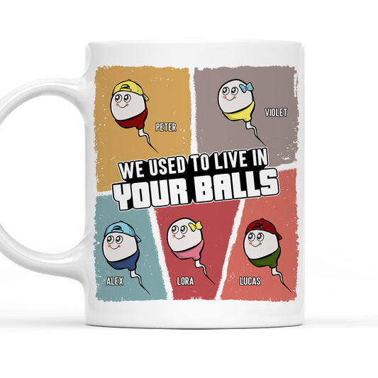 We Used To Live In Your Balls - Personalized Custom Coffee Mug