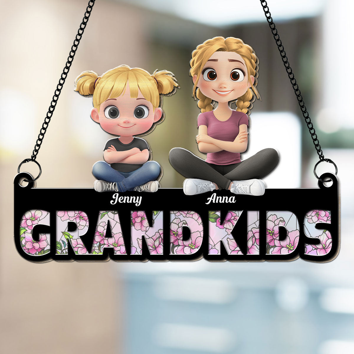 Grandma New Born Flower- Personalized Custom Suncatcher